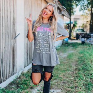 Girls Tour Destructed Graphic Tee